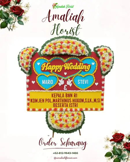 Papan Bunga Pernikahan Polan